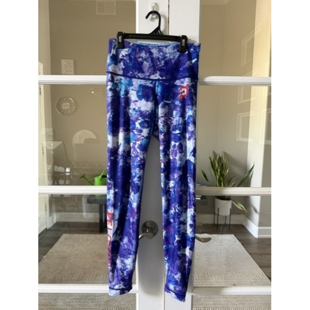 Peloton x WITH Womens Purple Floral High Waisted Yoga Leggings